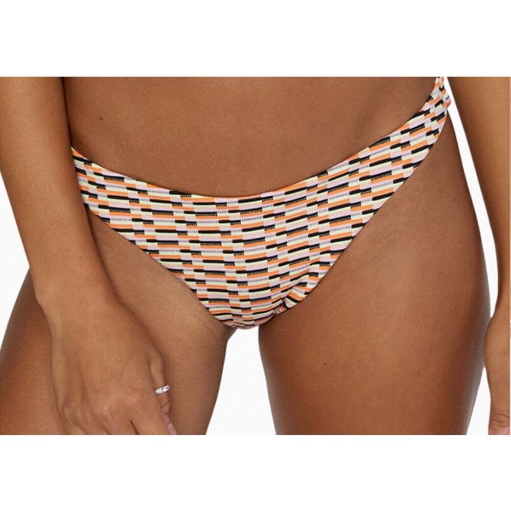 RVCA Cosmic Way Skimpy Bikini Bottom, Black/Orange, Size 6